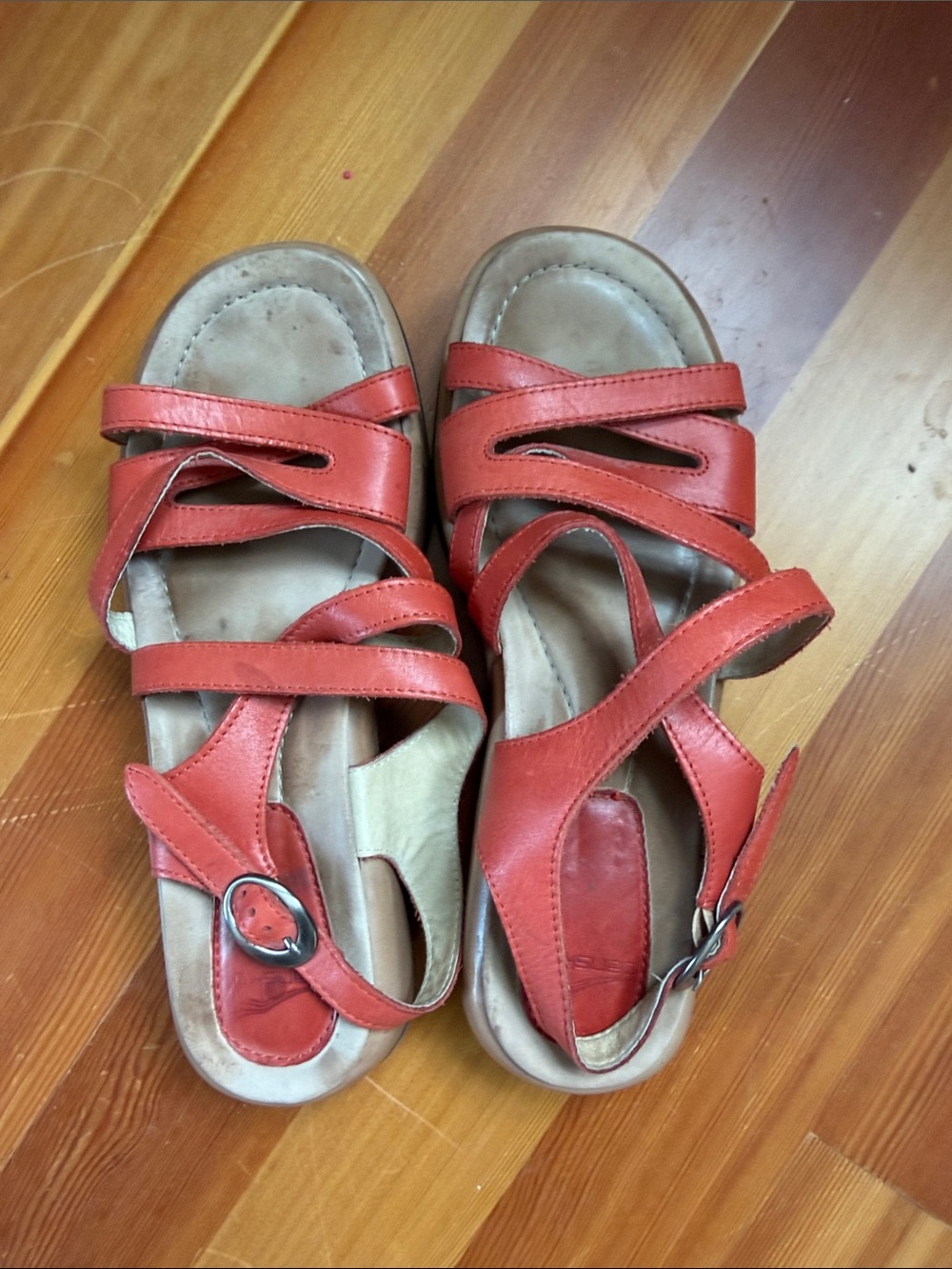 Women’s Dansko Orange Leather Lolita Sandals Size 41